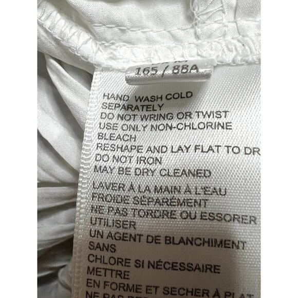 Urban Outfitters womens size M top white crinkle material crop cap sleeveWN - Picture 6 of 7